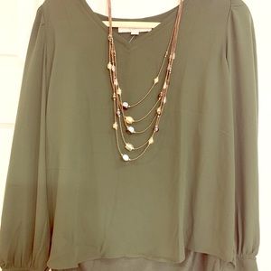 LOFT ✨NWT✨ Long-Sleeved Green Blouse